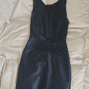 Elegant Black Pinstripe Dress